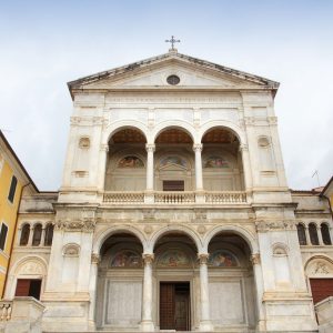 Massa - town in Tuscany, Italy. Cathedral facade.